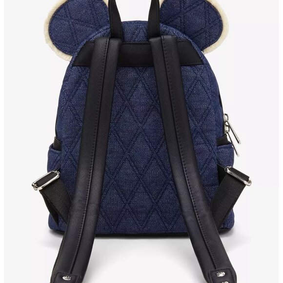 Loungefly Disney Minnie Mouse Denim Quilted Mini Backpack and Wallet Set NWT main image 5
